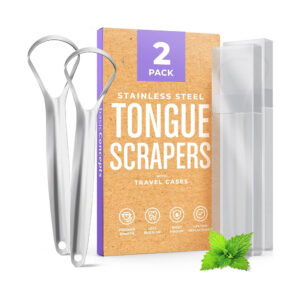 BASIC CONCEPTS Tongue Scraper for Adults (2 Pack), Reduce Bad Breath