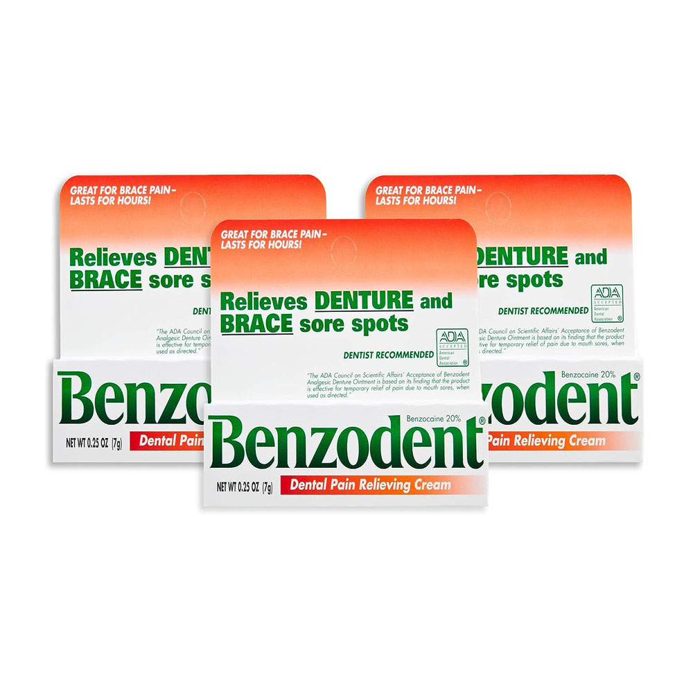 Benzodent Dental Pain Relieving Cream 0.25 Oz (3 Pack)