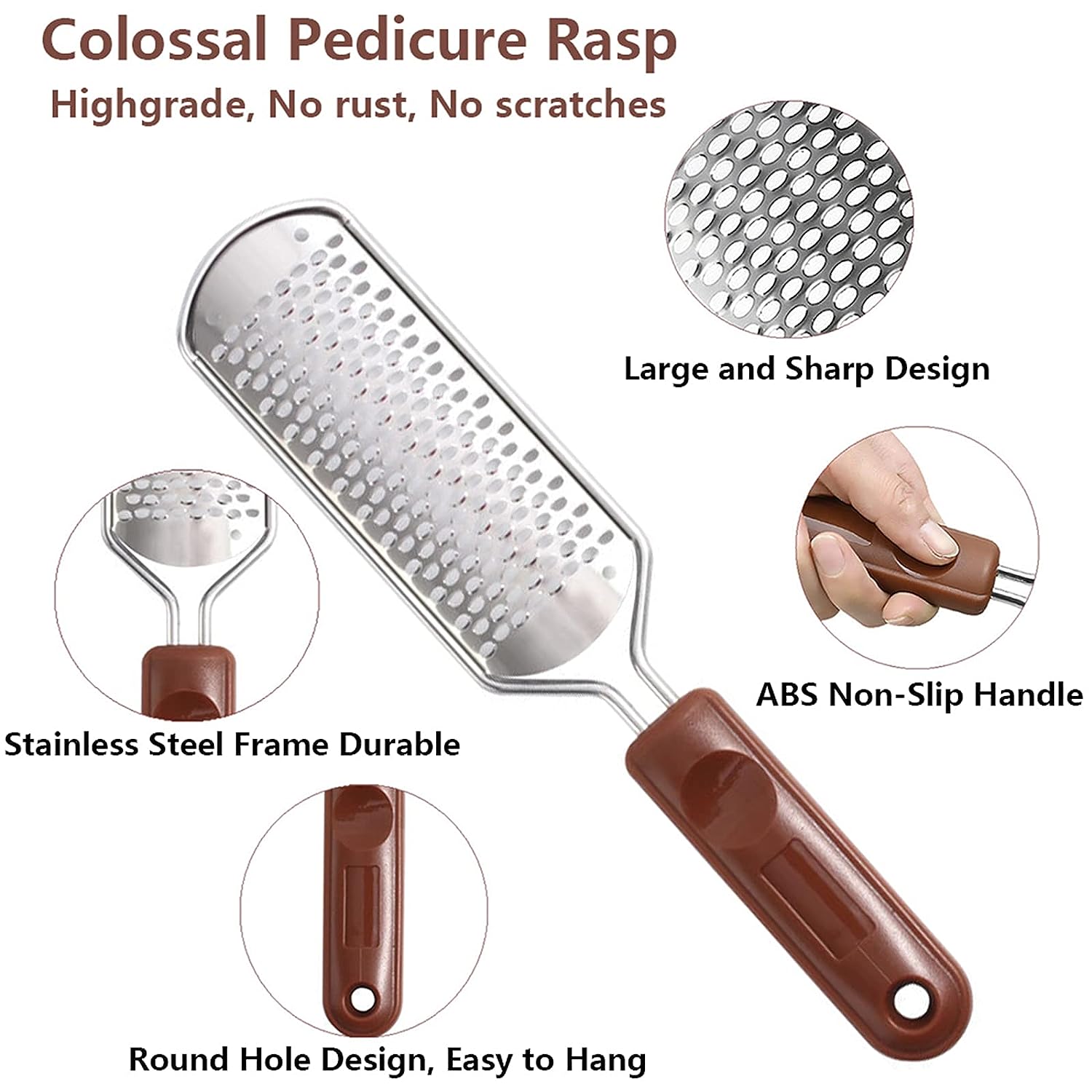 Colossal Foot Rasp & Wood Handle Callus Shaver - Image 2