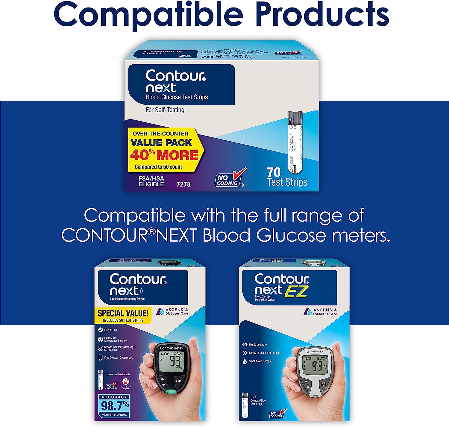 CONTOUR NEXT Blood Glucose Test Strips, 70 Count - Image 2