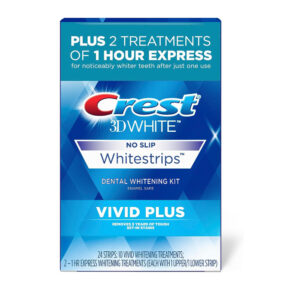 Crest 3D Whitestrips, Vivid Plus, Teeth Whitening Strip Kit, (Pack of 1)