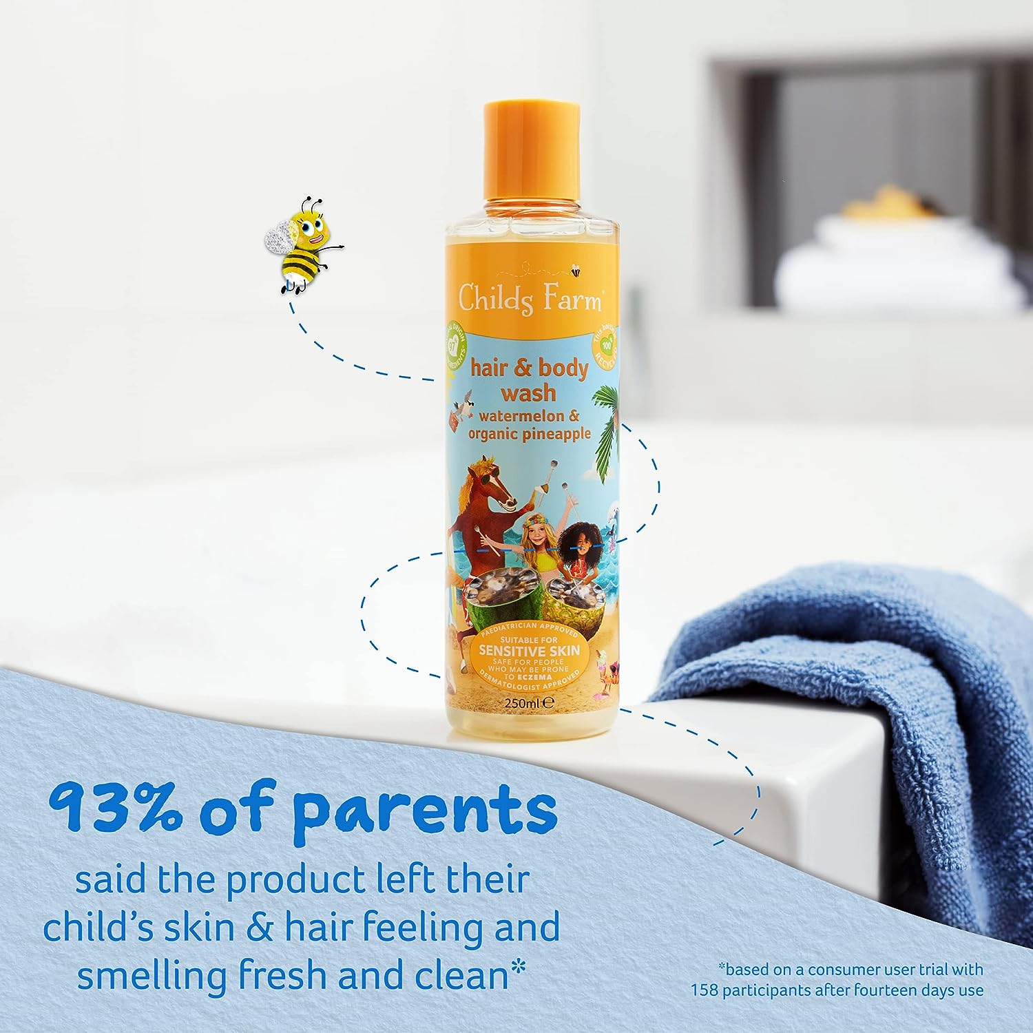 Childs Farm, Kids Hair & Body Wash for Dry, Sensitive Skin - Image 3