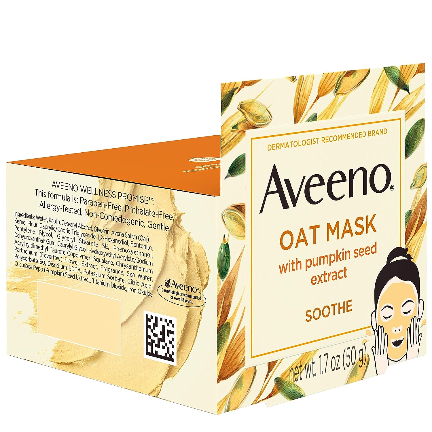 Aveeno Oat Face Mask with Soothing Pumpkin Seed Extract - Image 2
