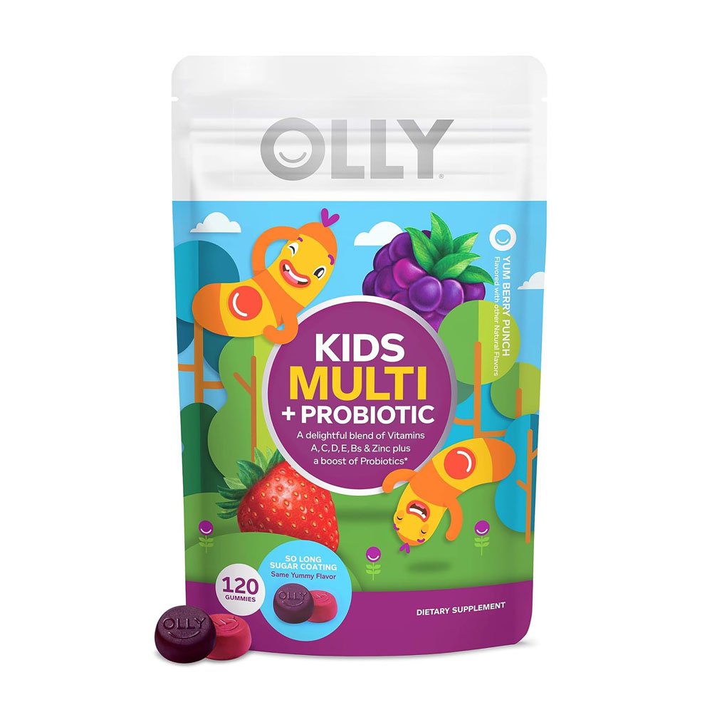 OLLY Kid's Multivitamin + Probiotic Gummy, Vitamins A, C, D, E, B, Zinc
