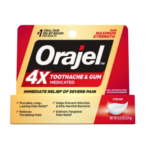 Orajel 4X for Toothache & Gum Pain: Severe Cream Tube