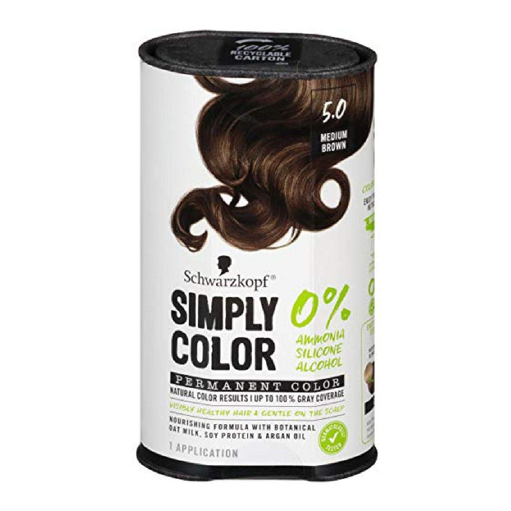 Schwarzkopf Simply Color Permanent Hair Color, 5.0 Medium Brown