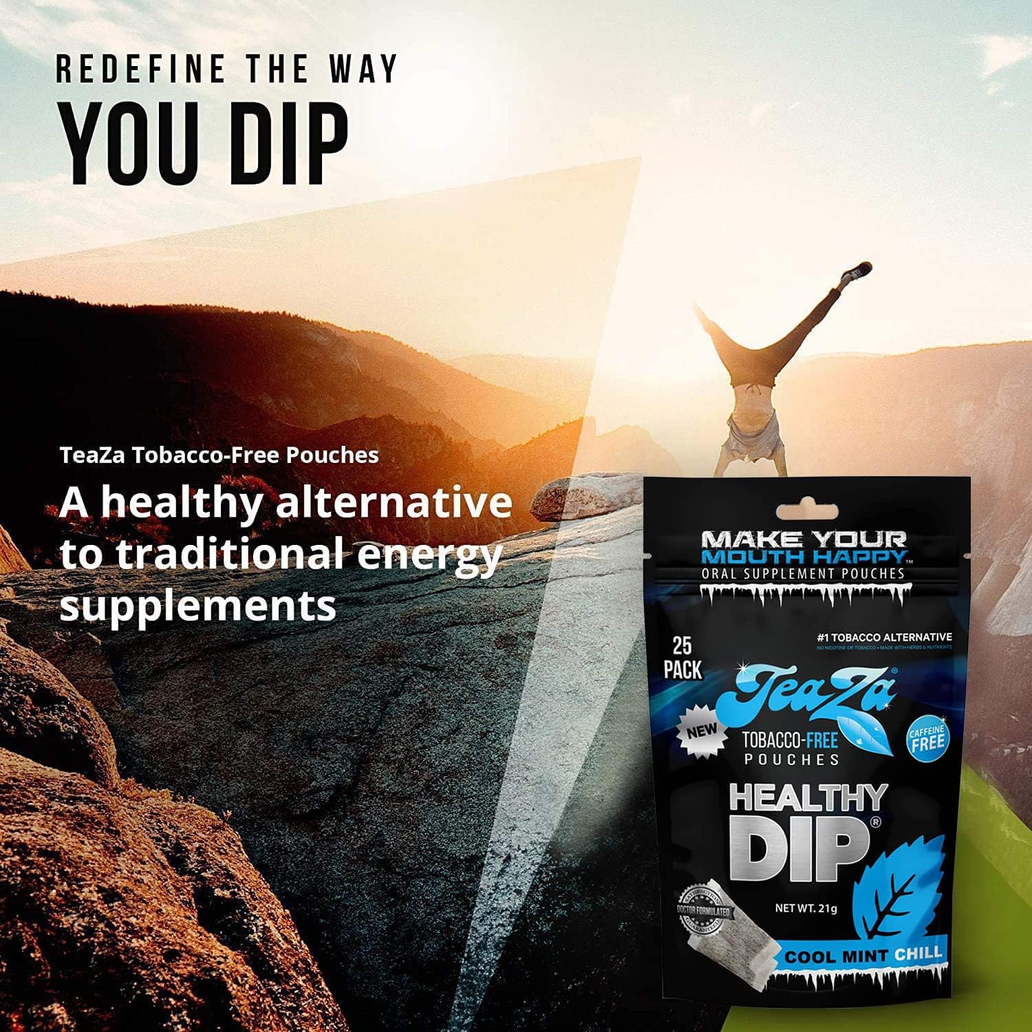Teaza Herbal Energy Pouches Tobacco Alternative Nicotine Free Dip - Image 3
