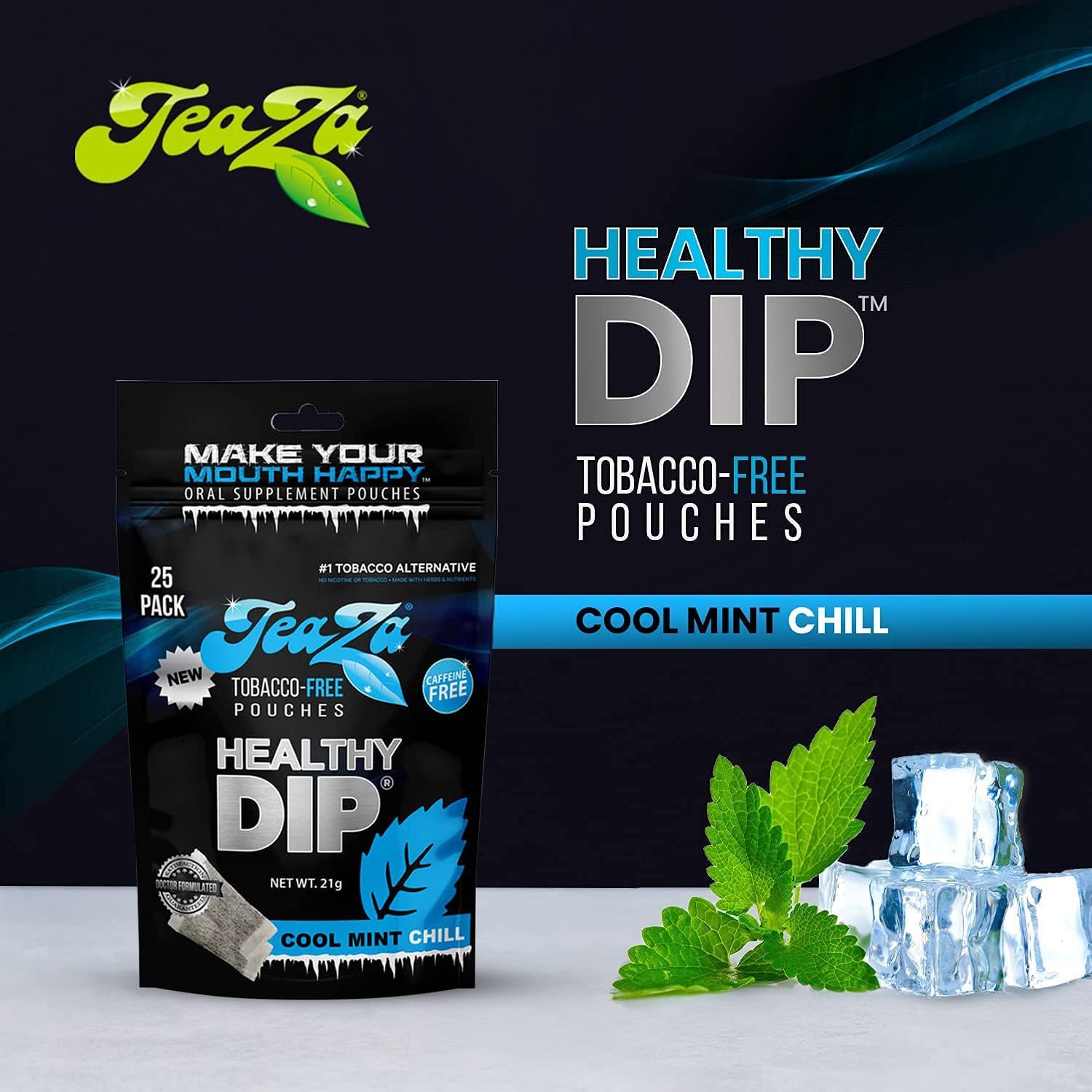 Teaza Herbal Energy Pouches Tobacco Alternative Nicotine Free Dip - Image 2