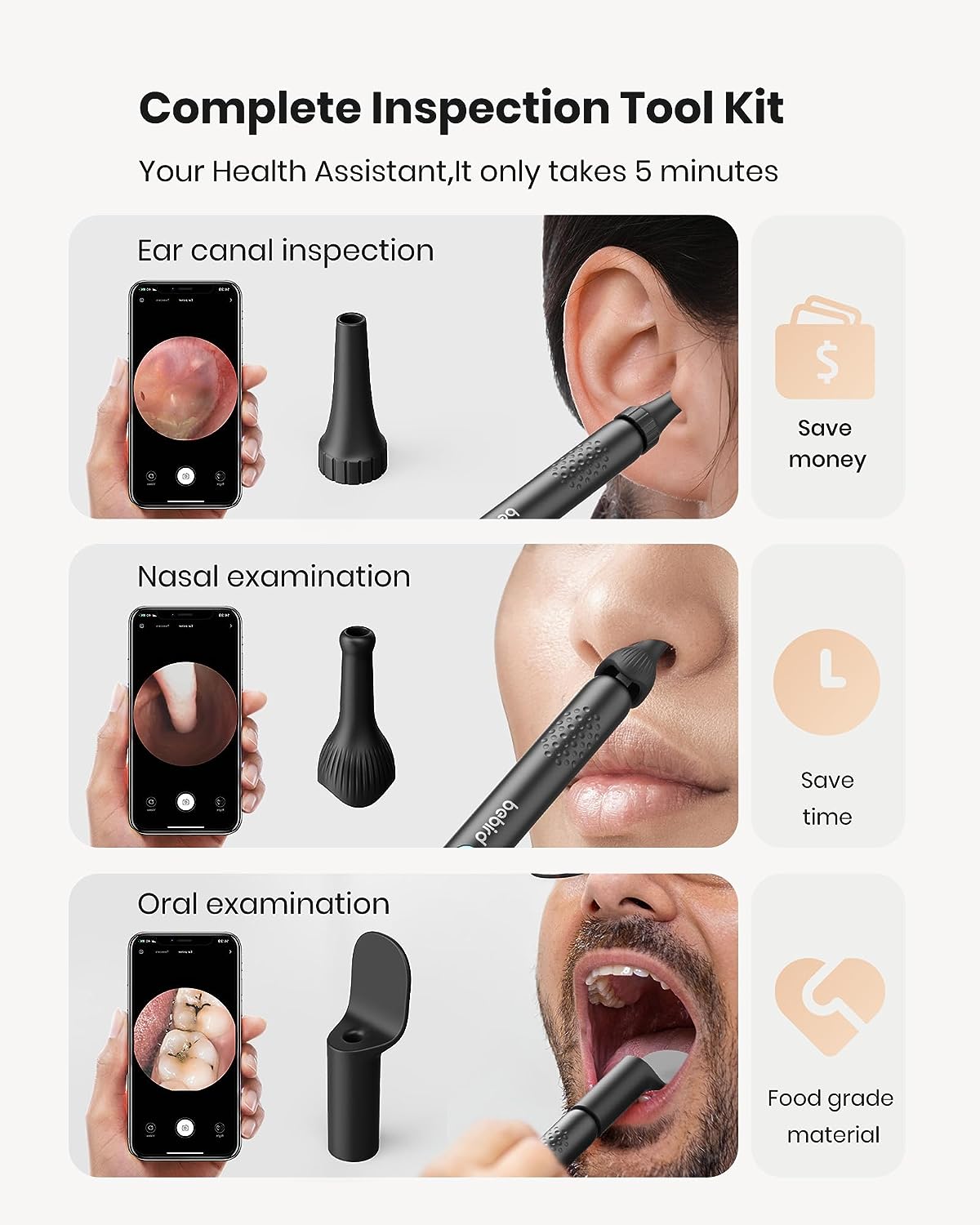 BEBIRD R1 Ear Wax Removal Tool, Spade Ear Cleaner with Ear Camera - Image 2